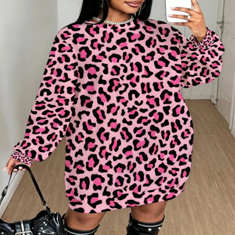 Plus-size long-sleeve maxi sweatshirt dress Plus-Size Long-Sleeve Sweatshirt Dress